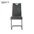 thumbnail image 3 of Modern Charcoal Pu Dining Chair Living Room Chair Upholstered Chair,Black Metal Chair Leg Design,Kitchen,Living Room,Bedroom,Dining Room Side Chair (Set Of 2),Charcoal+Grey Pu Furniture Dining, 3 of 14