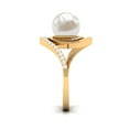 thumbnail image 3 of Rosec Jewels Freshwater Pearl Bypass Ring with Diamond for Women - 8 mm, 7.75 CT, 14K Yellow Gold, US 10.50, 3 of 8