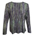 thumbnail image 4 of IROINID Reduced Womens Long Sleeve Tops Spring Printed Round Neck Lounge Tee Tops,Green, 4 of 5