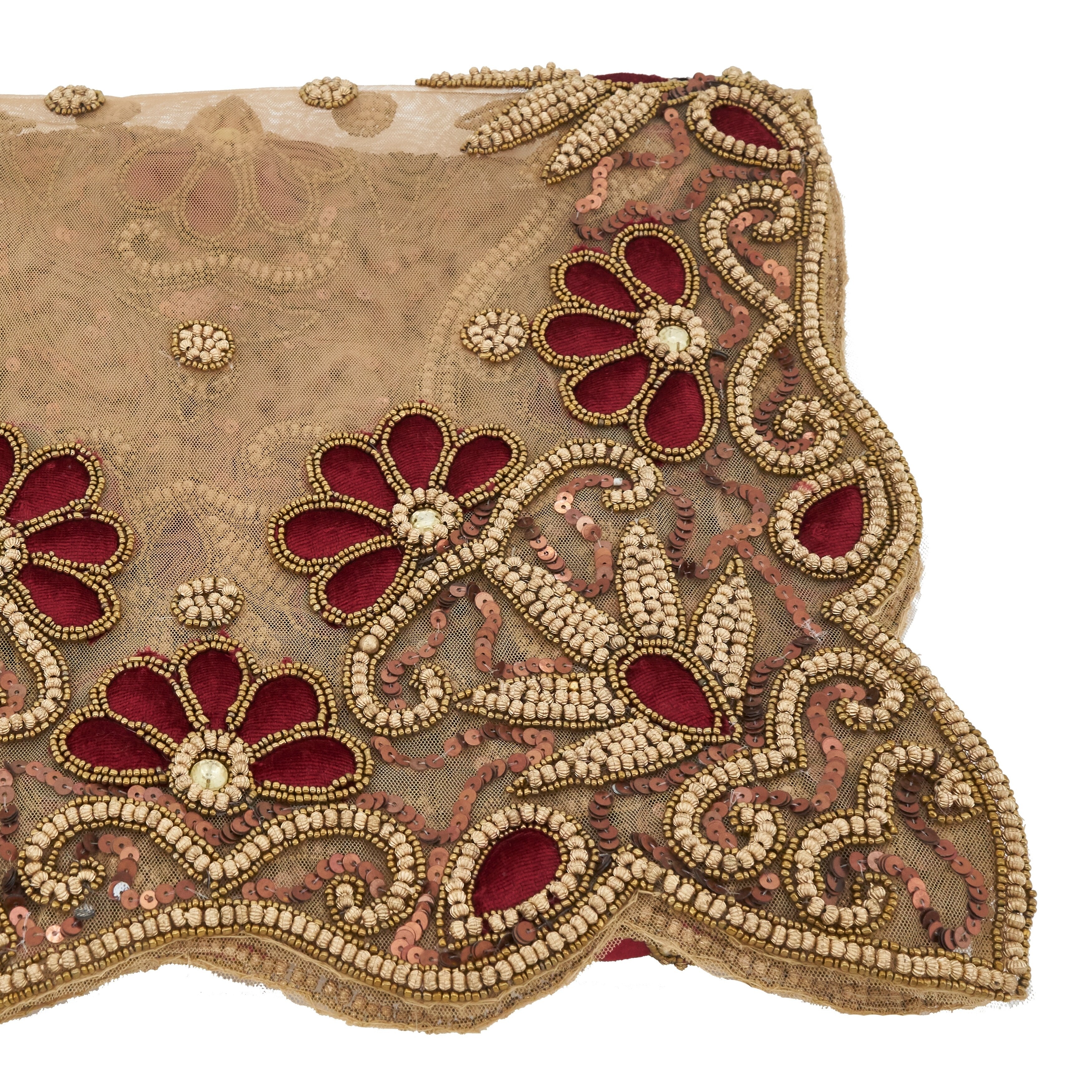 Saro Lifestyle Floral HandBeaded Table Runner