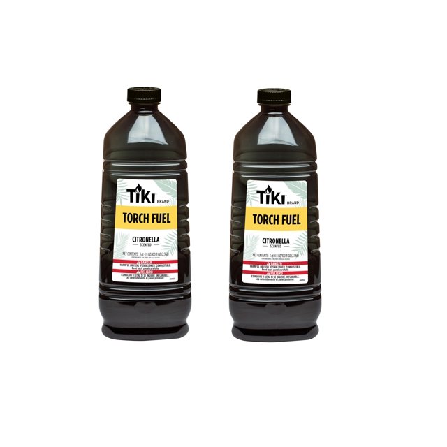 Antorcha Citronella Fuel TIKI, paquete de 2 unidades, 3,4 L (3,6 cuartos de galón), fácil de verter