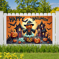 thumbnail image 4 of Halloween Decoration Pumpkin Banner Spooky Design Scarecrow Illustration Autumn Theme for Halloween Party Event Outdoor Festive, 4 of 9