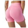 thumbnail image 5 of Rhuody Women'S Yoga Pants High Waist Slim Fit Sweatpants Seamless Shorts Workout Gym Shorts Durable Trousers Pink S, 5 of 5