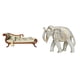 thumbnail image 1 of Sofá Cama En Miniatura De Madera Y Escultura De Elefante, Estatua Rústica De Animal Para Decoración De Casa De Muñecas Y Exhibición Festiva En Estanterías., 1 of 8