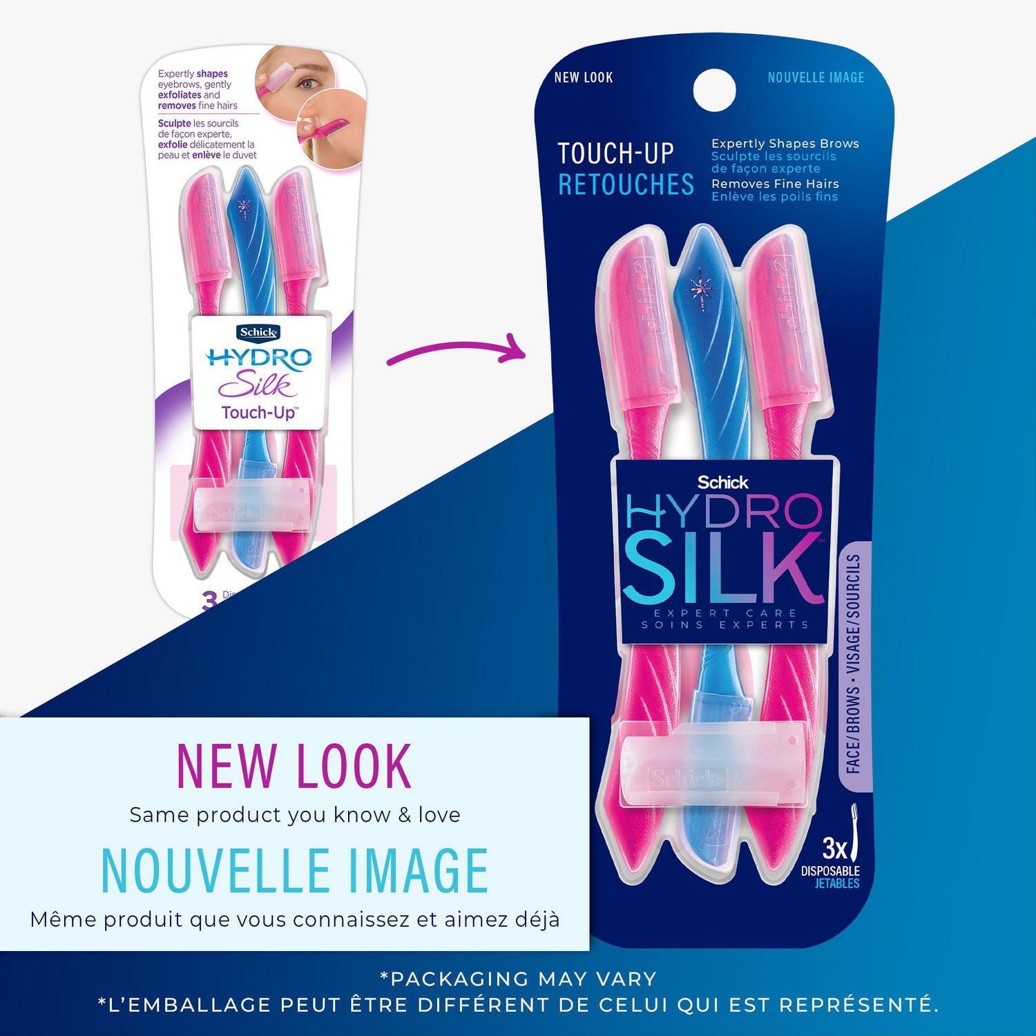 Taille-sourcils et rasoir exfoliant pour le visage Hydro Silk Touch Up de Schick