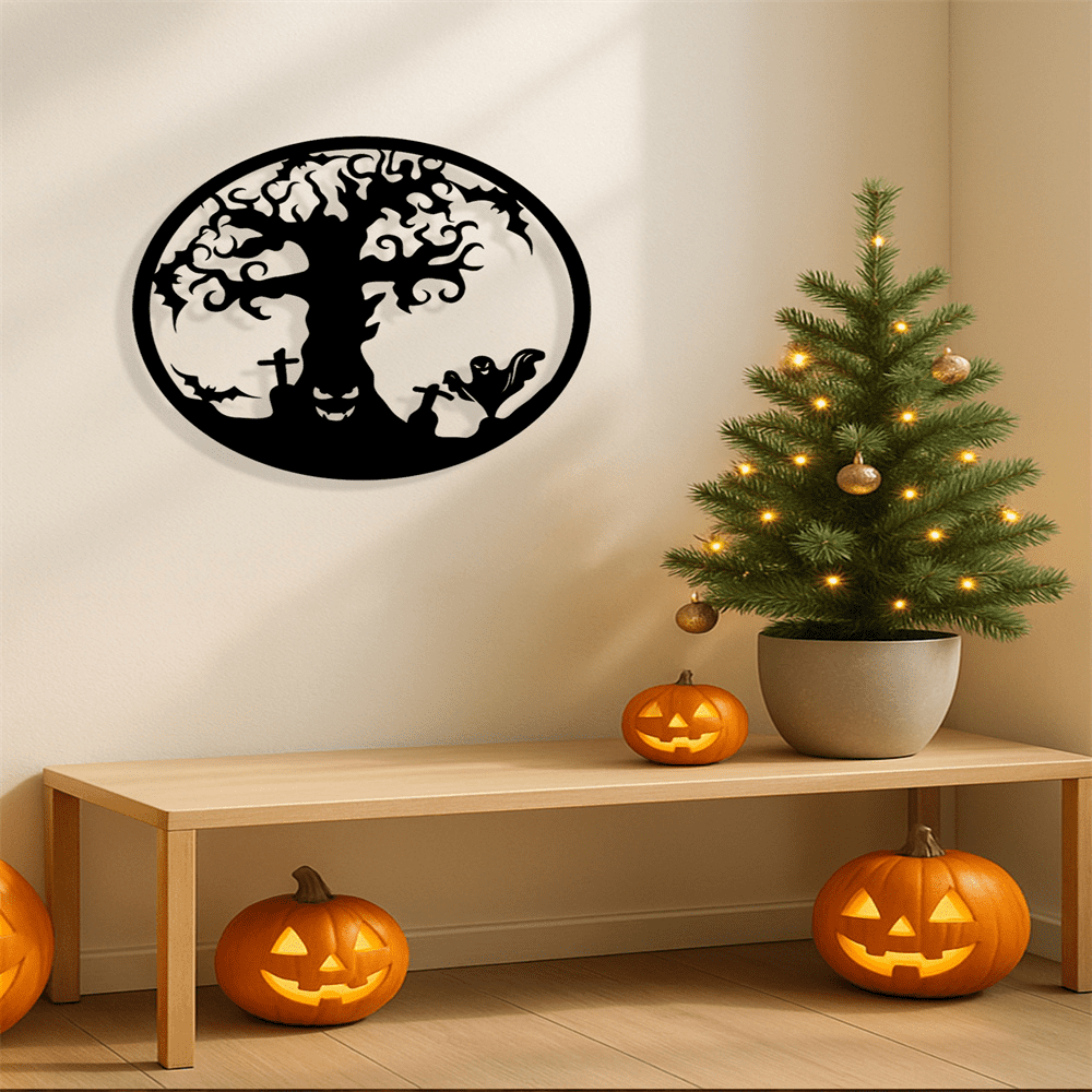Gothic Metal Tree of Life Wall Art Sculpture Iron Wrought Style Decor