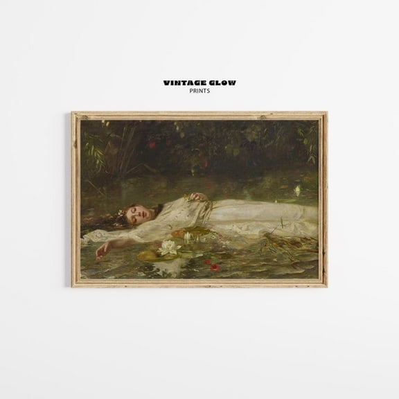 Vintage Ophelia Painting Print By Friedrich Heyser, Romantic Wall Art, Literary Inspired Decor, Poster UNFRAMED PAPER POSTER, Home Decor, Vintage Gift, Living Room Dercor