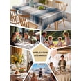 thumbnail image 6 of Blue Brown Plaid Tablecloth Rectangle Table Cloth 60x120, Waterproof Tablecloth Outdoor Table Cloth, Modern Abstract Striped Gingham Checked Washable Table Cover for Kitchen Dinning Party, 6 of 8