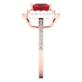 thumbnail image 3 of Halo Engagement Ring for Women - 2.07ct Simulated Ruby in 14K Rose Gold Promise Ring, 3 of 6