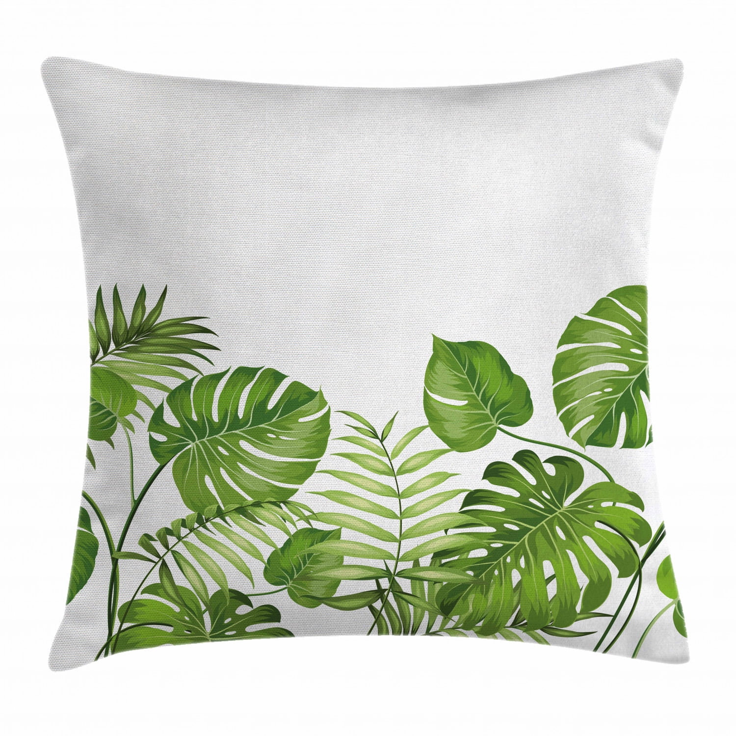 Leaf Throw Pillow Cushion Cover, Nature Jungle Forest Rainforest