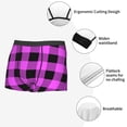 thumbnail image 3 of Gukieu Purple Black Buffalo Plaid Print Men's Boxer Briefs, High Elastic Moisture Wicking Boxer Briefs Underwear-Large, 3 of 5