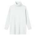 thumbnail image 5 of QINGFSAP Womens Turtleneck Top Long Sleeve Side Split Pullover Shirt Casual Loose Fit Fall Winter Blouse, 5 of 7