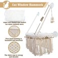 thumbnail image 2 of Hamaca de macramé para gatos con percha para ventana, estilo bohemio, para montar en la pared, con peso de hasta 35 libras., 2 of 4