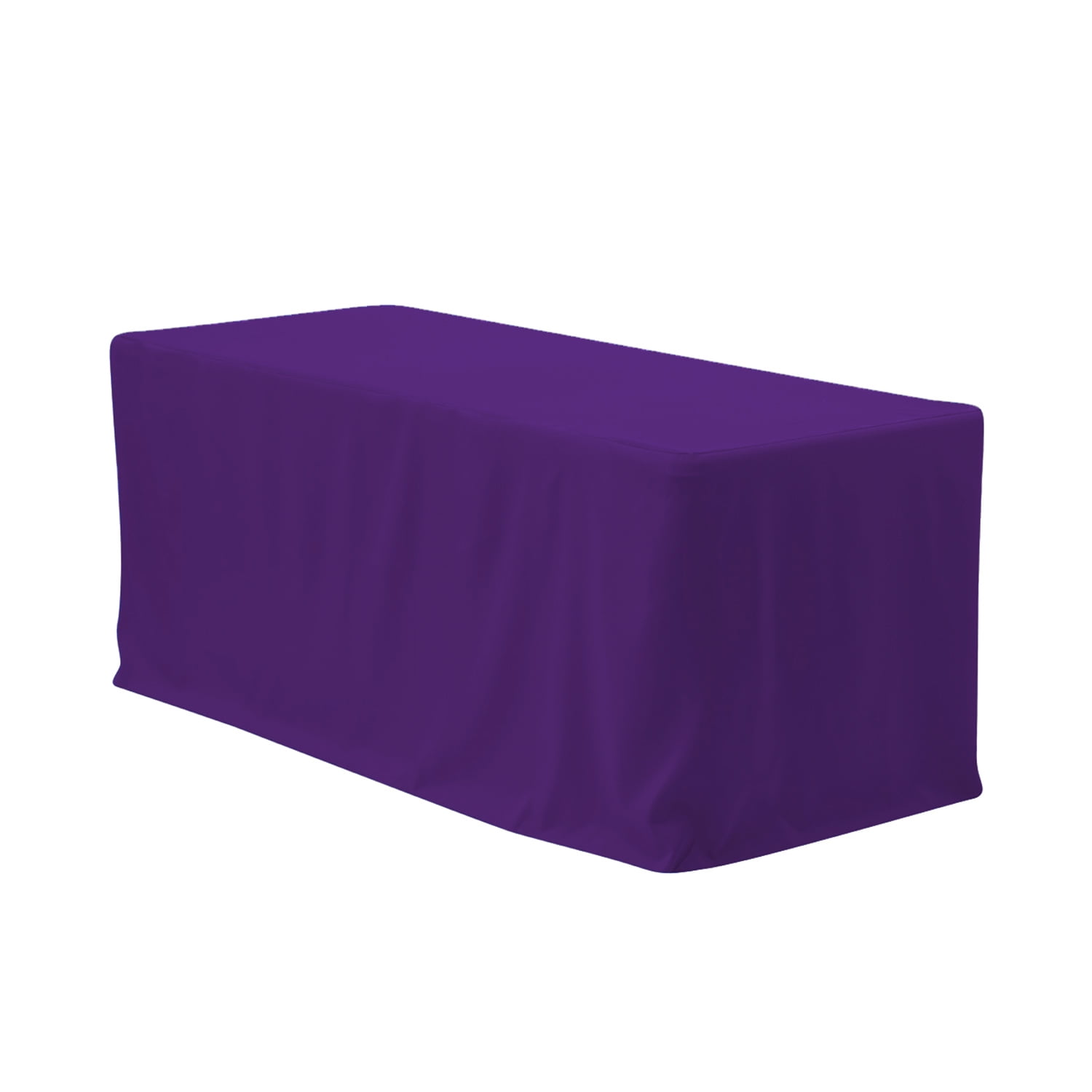 6 ft Fitted Polyester Tablecloth Rectangular Purple