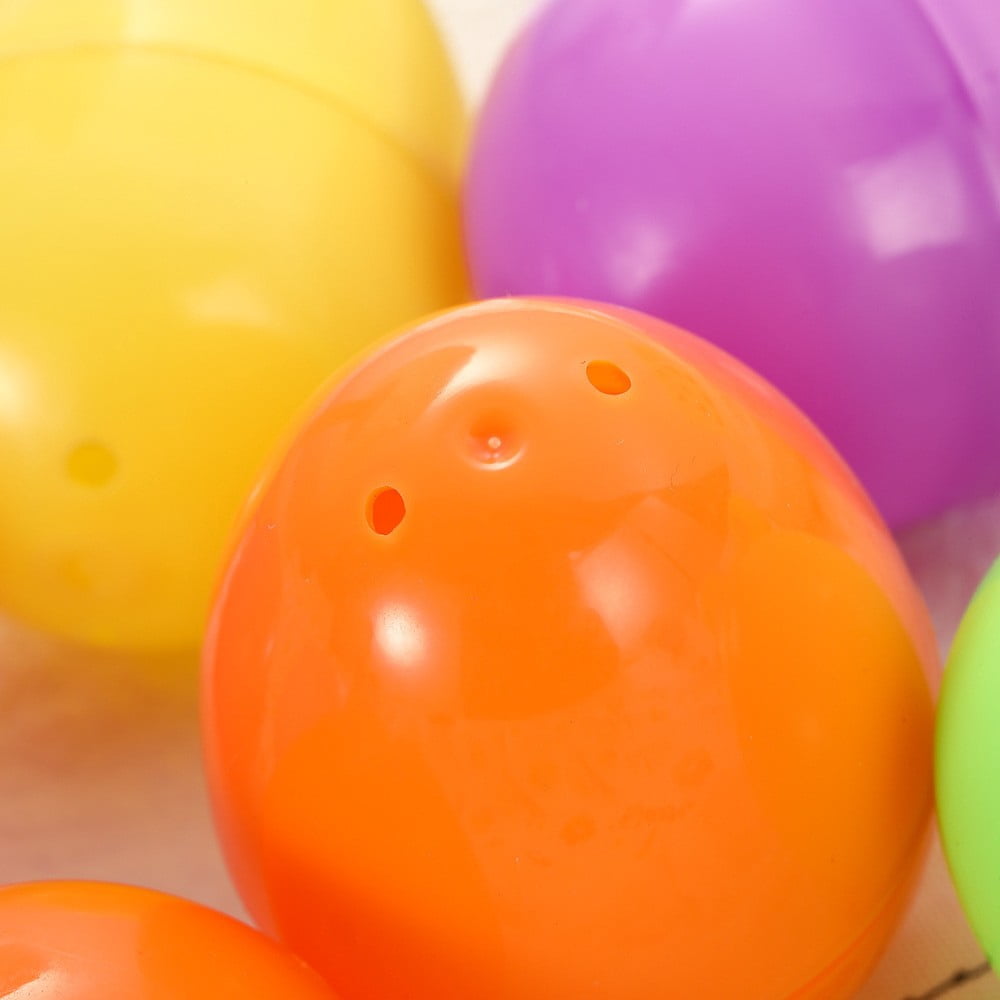 4 Packs Easter Egg Party Favor- Plastic Decorative Eggs for Festive Decorations, Treasure Hunt Game Supplies, Craft Containers, Colorful Hollow Eggs for Holiday Party Decor & Celebration Activities