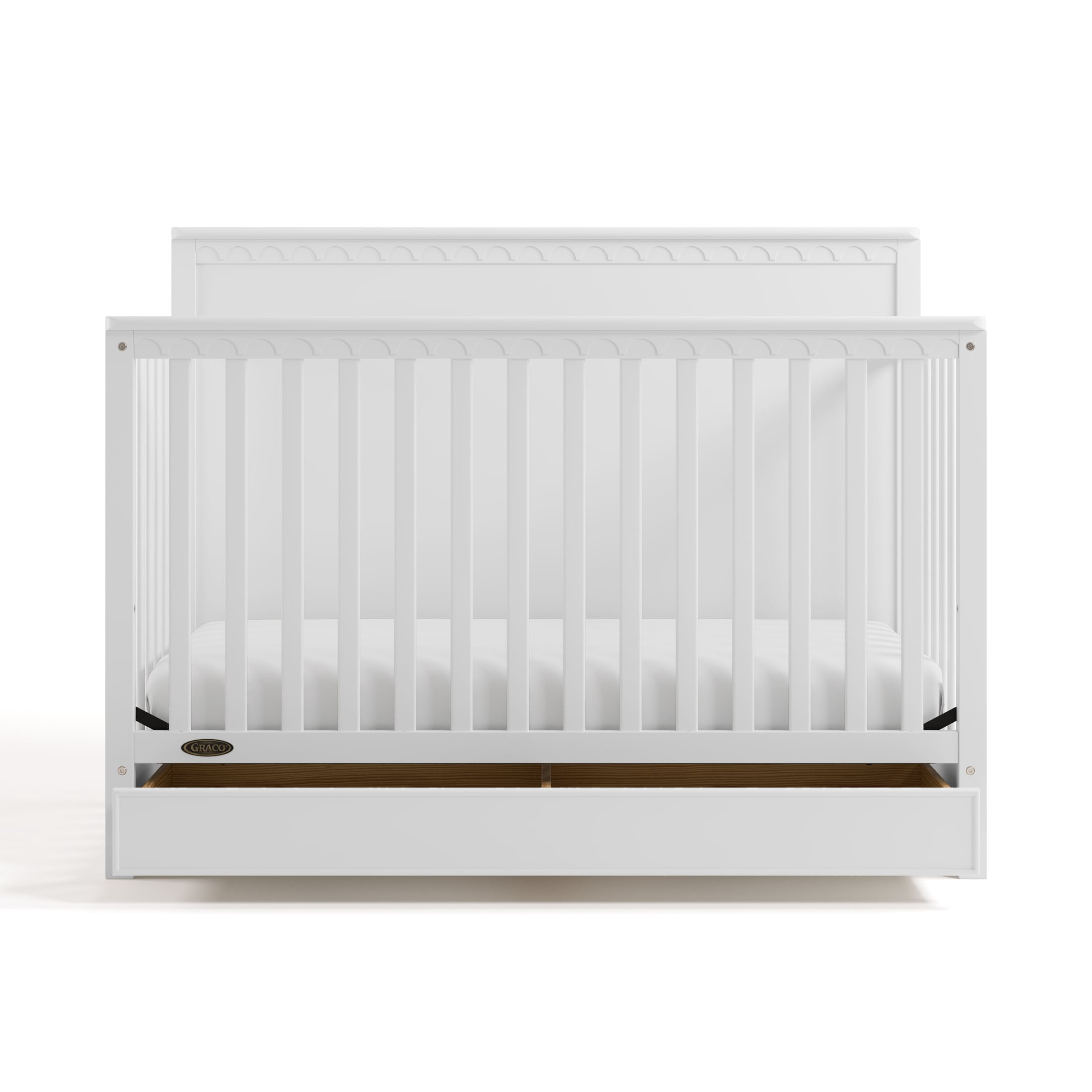 Graco Sasha 5-in-1 Convertible Baby Crib with Drawer, White