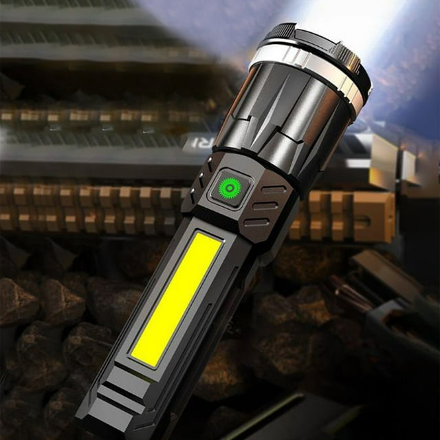 Kbndieu Handheld Flashlights Led Flashlights High Powered Super Bright Flashlight Rechargeable 4 Modes Flash Lights with Side Light for Emergency Outdoor Home Camping Hiking Gift Sports & Outdoors