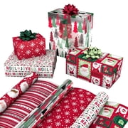 Kirkland Double-Sided Gift Wrap 3 Rolls Christmas Wrap 270 sq ft Silver/Red/White