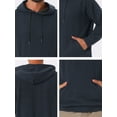 thumbnail image 7 of DARING DIVA Long Sleeve Jacquard Pullover Hooded Sweatshirts L Navy Blue, 7 of 7