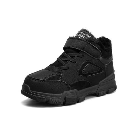 

Lacyhop Boy Outdoor Anti Slip Hiking Boots Comfort Faux Suede Trekking Shoes Breathable Warm Winter Black 11c