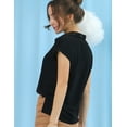 thumbnail image 3 of Doublju Womens Roll Up Short Sleeve Single Breasted Button Down Shirt With Plus Size, 3 of 4