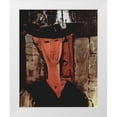 thumbnail image 1 of Modigliani, Amedeo 12x14 White Modern Wood Framed Museum Art Print Titled - Lady in a hat, 1 of 4