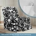 thumbnail image 4 of Renewold Camouflage Black Recliner Couch Cover Wear Resistant Reclining Couch Cover 4 Pieces Stretch Recliner Slipcover Wear Resistant Furniture Protector Home Decor, 4 of 8