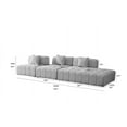 thumbnail image 6 of Modular Sectional Sofa Set with 2 Single Seats and a Loveseat, Linen Armless Sofa with Plastic Legs and Tufting Backrest, Modern Upholstered Sofa for Living Room, Apartment and Small Space, Beige, 6 of 6