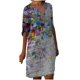 thumbnail image 1 of Vestidos de manga 3/4 para mujer Vestido de tirantes con estampado de flores a la moda Vestido con cuello en V hasta la rodilla Pompotops hdfakjf6198, 1 of 5