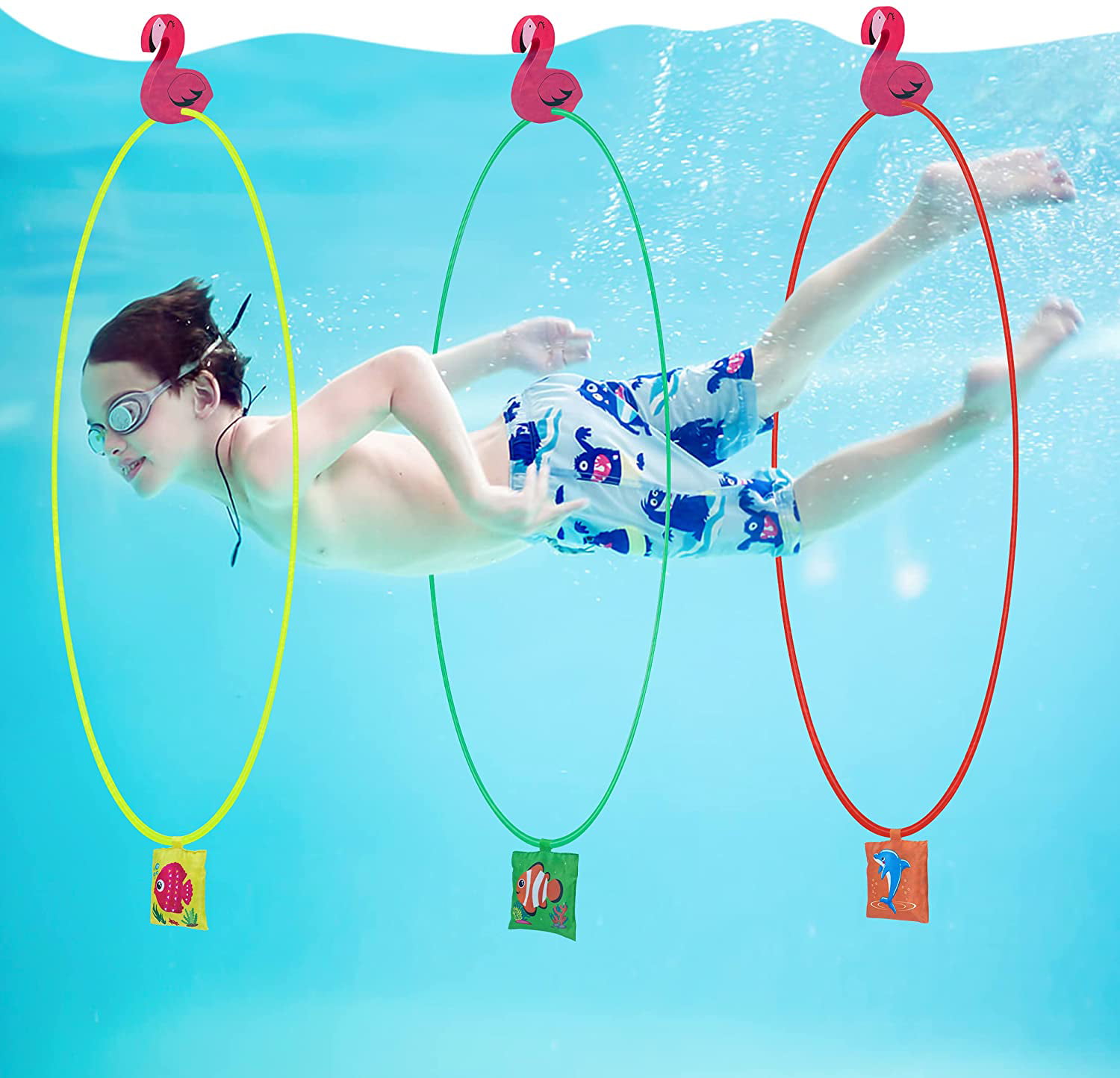 Great accessories for water games set of 4 Swimming Pool Diving Toys Pool supplies for adults and kids Sold by Household Suppliers Training dive toys for learning to swim 