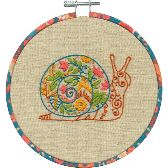 Dimensions Snail Embroidery Starter Kit 6" Diameter