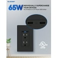 thumbnail image 4 of ELEGRP USB Outlets Receptacles, 65W Dual USB C Wall Outlet for Laptop, Power Delivery 15 Amp Tamper Resistant Electrical Outlet with USB C Ports, Wall Plate Included, UL Listed, 4 of 12