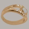 thumbnail image 3 of LBG British Made 10k Rose Gold Real Natural Opal & Diamond Womens Band Ring - 33 size options - Size 8, 3 of 7