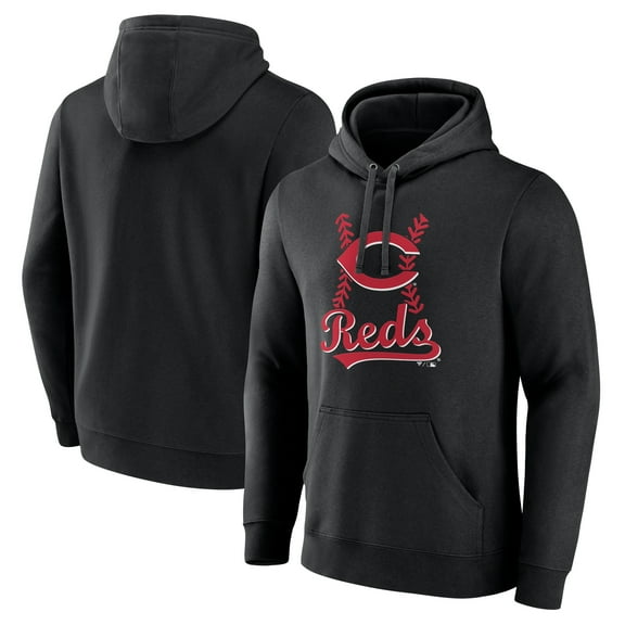 Men's Black Cincinnati Reds Fastball Pullover Hoodie