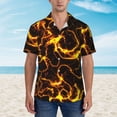 thumbnail image 2 of Pofeuu Orange Lightning Print Hawaiian Shirt for Men Sleeves Casual Button Down Summer Beach Dress Shirts T-Shirts,Small, 2 of 7