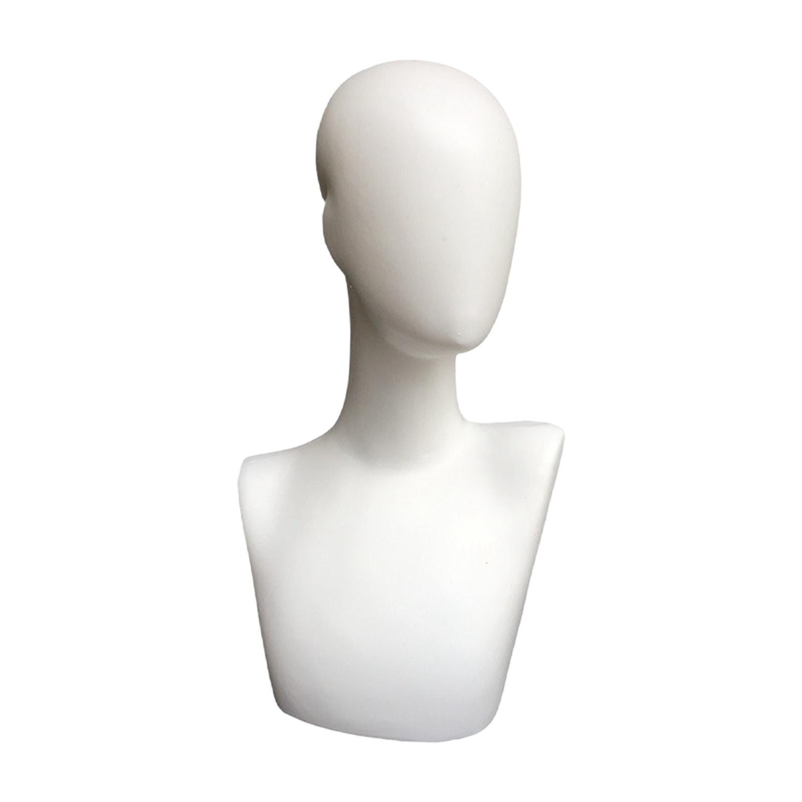 Serenable Mannequin Head Model Multipurpose Manikin Head Display Styling Wig Holder Wig Stand for Headset Headdress Jewelry Scarves Hat High Low Shoulders