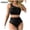 Black, variant on WREESH Women's Swimwear One Shoulder Swimsuit Summer Beach Sports Surf Suit Solid Color Bikinis Sets