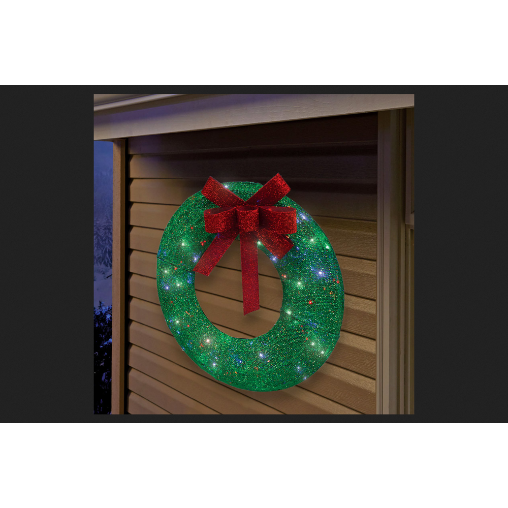 Illuminet Wreath LED Yard Art Green Mesh 1 pk - Walmart.com - Walmart.com