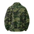 thumbnail image 5 of CCRFTGI Corduroy Jackets for Men Bomber Full Zip Casual Vintage Collared Long Sleeve Camo Outdoor Fall Winter Coats for Men Dark Green M, 5 of 7