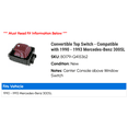 thumbnail image 2 of Convertible Top Switch - Compatible with 1990 - 1993 Mercedes-Benz 300SL 1991 1992, 2 of 2
