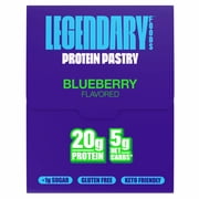 Legendary Foods Blueberry Protein Pastry, 20g Protein, 4 Pack, Keto Friendly, Gluten Free