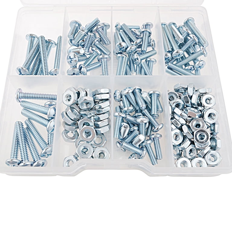 Hyper Tough 182-Piece Zinc Plated Machine Screw and Nut Assortment