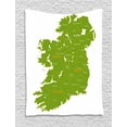 thumbnail image 1 of Ireland Map Tapestry, Informational Detailed Graphics Pattern Showing Countries Borders, Wall Hanging for Bedroom Living Room Dorm Decor, 60W X 80L Inches, Orange Lime Green White, by Ambesonne, 1 of 2