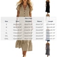 thumbnail image 3 of ClodeEU Women's V Neck Short Sleeve Tiered Midi Dress,Casual A Line Flowy Dress Gray,Women's Plus L, 3 of 6