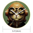 Cats Modern Round Wall Clock with Printed Design, Hooks and Gold Stand