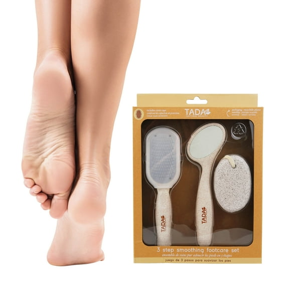 TADA Natural Beauty 3PK Foot Scrubber Set, Foot File Callus Remover for Dead Skin and Calloused Feet, Pumice Stone Foot Sander