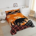 thumbnail image 3 of Rustic Bear Bedding Set Checkered Buffalo Plaid Quilt for Kids Adult Teens,Woodland Wildlife Comforter&nbsp;Set Twin Animal Paw Print Red Black Lattice Grid Patchwork Duvet Insert,Farmhouse Decor, 3 of 5