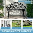 thumbnail image 5 of Ktaxon Outdoor Patio Park Garden Bench Courtyard Leisure Rose Cast Aluminum, Outdoor Loveset, Black, 5 of 9