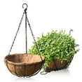 thumbnail image 4 of 3pcs Coconut Planter Hanging Flower Basket Wire Flower Pots Hanger Outdoor Decor, 4 of 8