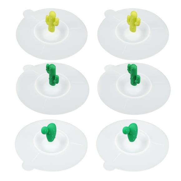 CIMAXIC 6PCS Assorted Color Silicone Cup Lid Set for Airtight Seal and Freshness in Home or Office,4.13"X4.13"X0.79"